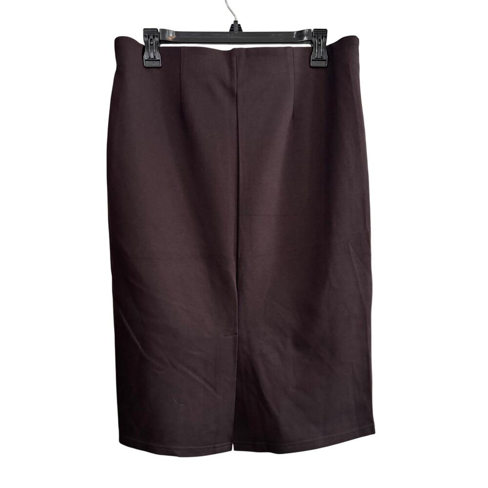 ELLEN TRACY NWT $89 Vegan Leather Ponte BROWN Pencil Skirt Size M - Picture 5 of 9